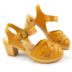 Moheda Classic Swedish clogs- Yellow heel sandal size 41